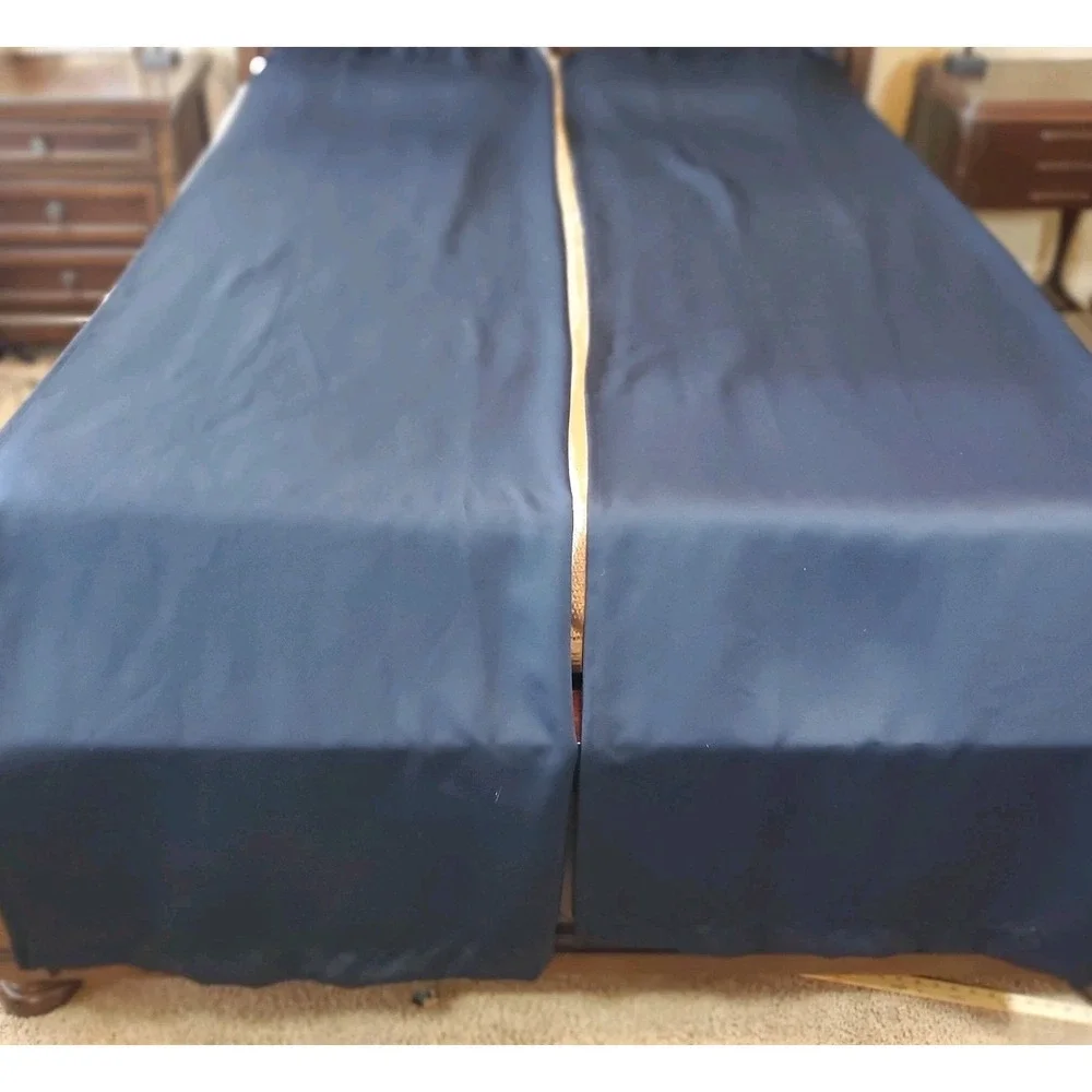 Ikea 1410 Werna Curtain Panels Set Of 2 Dark‎ Navy Blue Thick Polyester 57x105.5